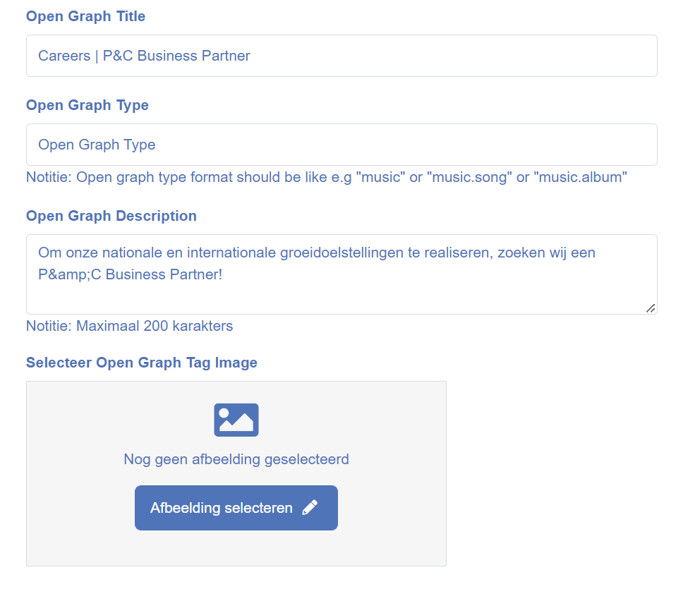 i-tee open graph instellen i-CMS